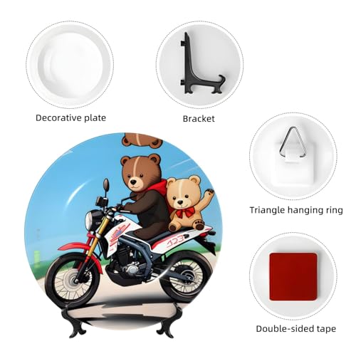 Platos decorativos de oso de 10 pulgadas con base anticaídas 5