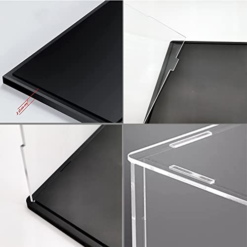Clear Acrylic Display Case For Toys Collectibles，Assemble Acrylic Box Dustproof Protection Showcase With Black Wood-Plastic Base And Lamp Beads (11.7X8X8 Inch;30X20X20Cm) #TOP5