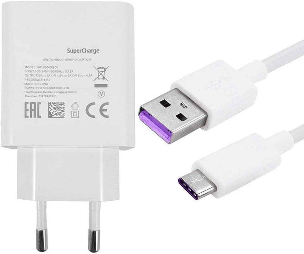Chargeur Huawei Original HW-050450E01 Avec Câble USB-C - Pour Huawei P40 Pro - Neuf Blanc