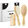 BubblePanda Baby Hair Brush and Comb Set – Ultra Soft Goat Hair Bristles, Natural Bamboo Baby Brush for Cradle Cap, Gentle Grooming Kit, Baby Registry Gift for Newborns & Toddlers