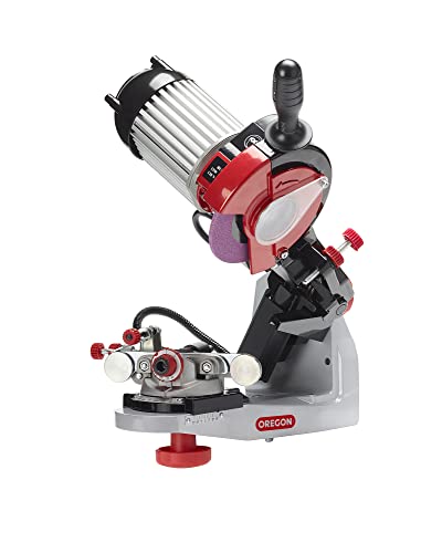 Oregon Professional 120-Volt Bench Grinder with Hydraulic Clamping, Universal Saw Chain Sharpener, for All Chainsaw Chains (620-120), Large