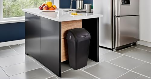 Easy Shopping® 60L 60LITRE Premium Plastic Black Swing Bin Dustbin with curved movable Lid for Home and Kitchen Rubbish Waste Solution - Image 5