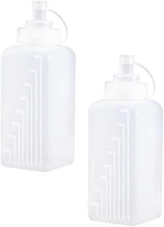 Square Plastic Squeeze Bottles 800ml Large Mouth Sauce Storage Containers for Oyster Sauce and Salad Dressing Kitchen Supplies 2pcs Household Condiment Bottles Random Style