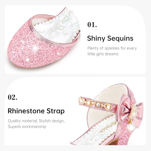Image of Motasha Sparkly Girls Dress Shoes Kids High Heels Toddler to Big Kid
