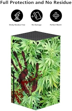 PlayVital Blood Handprint Weeds Custom Vinyl Skins for Xbox Series X, Wrap Decal Cover Stickers for Xbox Series X Console Controller - 2