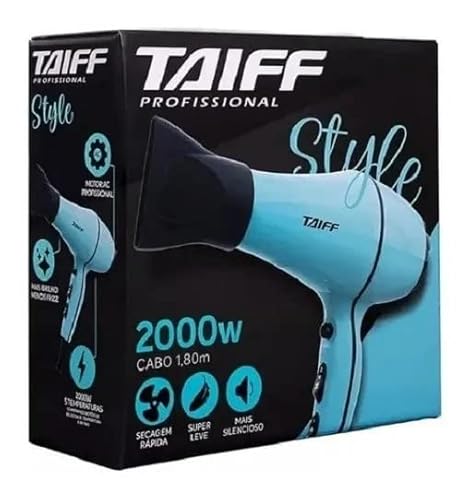 Secador de Cabelo Taiff 2000w Style Azul Com Difusor De Cachos (220)