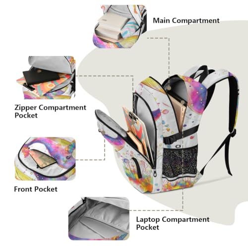 Mochilas universitarias de 17.5 pulgadas con estampado resistente de ballena 5