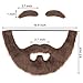 KICNIC Fack Mustache and Eyebrows Brown, Nobleman Nustaches Self Adhesive, Mustache Stickers Novelty Hairy Costume Facial Hair for Christmas Party Supplies Decorations, Suitable for All Ages
