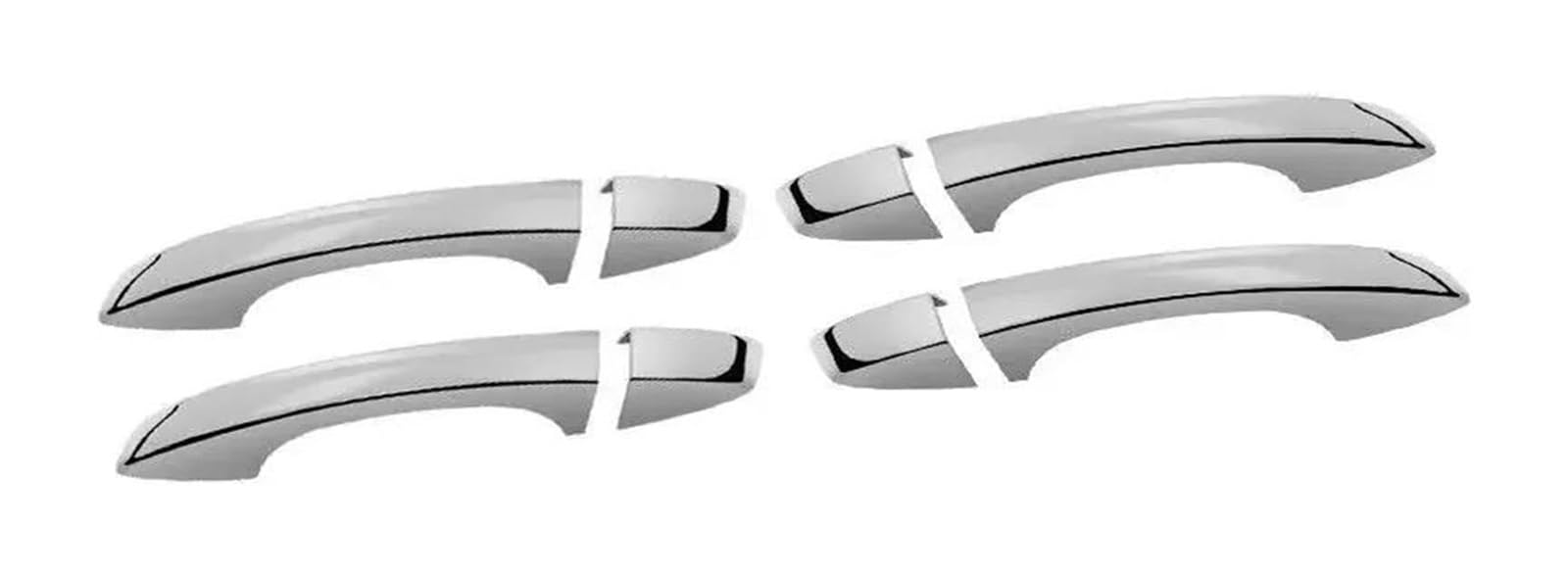 Hckclmbmzw Style1 For Skoda For Kodiaq 2017-2022 Carbon Fiber Chrome Car Door Handle Cover Trim Sticker Styling Accessories Door Handle Cover(Style1)