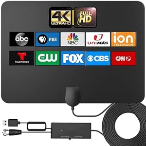 TV Antenna – Digital Antenna for TV Support 4K 1080p Antenna TV Digital HD Indoor -TV Antenna for Smart TV and All Older…