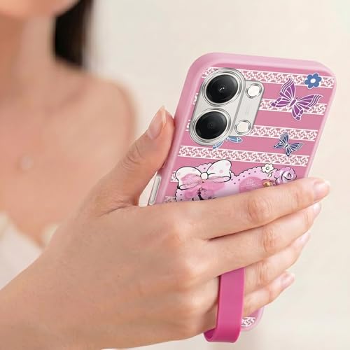Image of Jkobi Back Cover Case for Vivo Y11 | Vivo Y21 5G (3D Cute Heart Strap Holder | Camera Protection | Designer Girls Print)