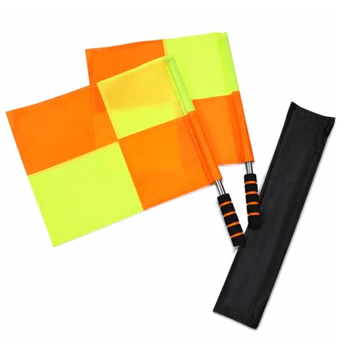 xyadyhz Soccer Referee Flags 2 Pack 18 in Linesman Flags with Storage Bag