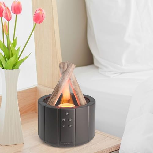 Image of Essential Oil Diffuser 250ml Color Flame Humidifier for Living Room Home Black