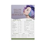 NaskOn Beauty Salon Price List Poster Hair Salon Price Service Wall Art Beauty Barber Shop Poster Canvas Wall Art Prints Wall Decor 16x24inch(40x60cm) Unframe-style