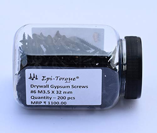 Image of Drywall Gypsum Black Screw Sharp Point Size #6 M3.5 X 32mm (Pack of 200 Pcs)