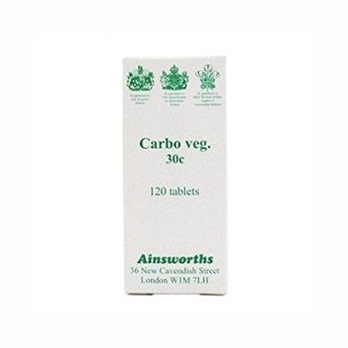 Ainsworths Carbo Veg 30C Homoeopathic Remedy 120 Tablets
