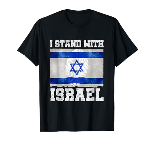 I Stand With Israel Jewish Heritage Unity Flag Patriotic T-Shirt
