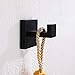 Bathroom Towel Robe Hook Coat Clothes Holder Stainless Steel Square Wall Mounted Hooks Stylish for Bath Kitchen Bedroom Garage Hotel Black