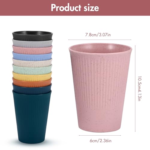 Miawtro 10PCS Coloured Plastic Cups Reusable, -20°c to 120°c Reusable Plastic Cups, Plastic Tumblers for Camping Picnic BBQ Parties Drinkware, Dishwasher and Microwave Safe - Image 6