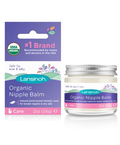 Image of Lansinoh Organic Nipple Butter, Nipple Cream Safe for Breastfeeding Baby, Postpartum Essentials for Mom, 2 Ounces
