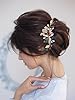IYOU Peignes à Cheveux pour Mariage Peigne Latéral de Mariage en Cristal Doré Coiffes de Tête Fleur en Strass Accessoires de cheveux le bal de fin d'année pour Femmes #3