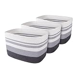 WISELIFE Storage Basket 3 Pack, Laundry, Blanket, Cotton Rope and Woven Baskets for Organizing, toy