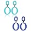 Blue Oval Drop Earrings