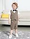 mintgreen Baby Anzug Junge Hochzeit, Tauf Outfit Weste Set, Khaki Kariert, 4-5 Jahre, 120