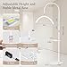 Lash Light, 23 Inch Half Moon Light for Eyelash Extensions, Nail Tech, Tattoo Artist, and Skincare, Flexible Gooseneck LED Floor Lash Lamp, Adjustable Brightness and Height, with Tool Tray (White)
