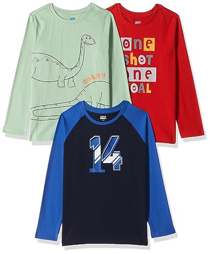 Image of Amazon Brand - Jam & Honey Boy's Printed Regular Fit Full Sleeves T-Shirt | Age 2-12 Years