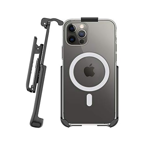 BELTRON Belt Clip Holster Compatible with Apple Clear Case for iPhone 12 Pro Max with MagSafe - Features: Built in Kickstand (Holster Only, Case is NOT Included) Cover