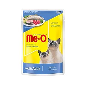 Me-O Pouch Wet Cat Food Ocean Fish 80 G (Pack of 12, 960G) for Adult