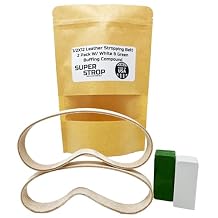 1/2X12 Inch 2 Pack Leather Honing Polishing Belt Super Strop with White and Green Compound Fits Original Work Sharp