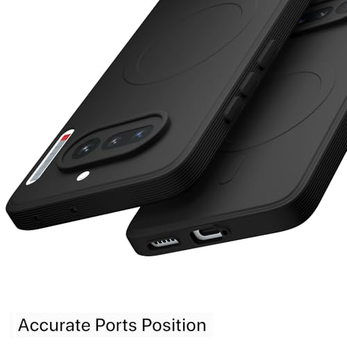 Image of Pikkme Back Cover for Nothing Phone 4a 5G Soft Matte Silicone Mag-Safe Design (Mag-Safe Not Support) Camera Protection | Slim Fit Bumper Cover (Black)