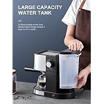 Espressomaschine, 15 Bar Espresso-und Cappuccino maschine mit Schnellaufheizfunktion, Kaffeemaschine mit Milchaufschäumfunktion und Dampfstab, Doppelauslassfilterhalter und 2 Filter – Bild 4