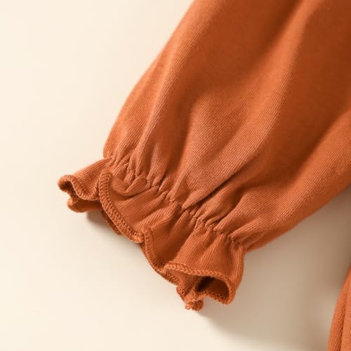 Newborn Baby Girl My First Christmas Outfits Letter Tree Print Pleated Ruffle Romper Flared Pants+Bow Headband4