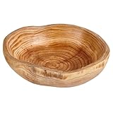 EUBSWA Stilvolle Obstschale aus Naturholz Handgefertigte Unregelmäßige Holzschale für Küchentheke & Tischdekoration, Kreative Servierschüssel für Obst, Salate (20-24CM)