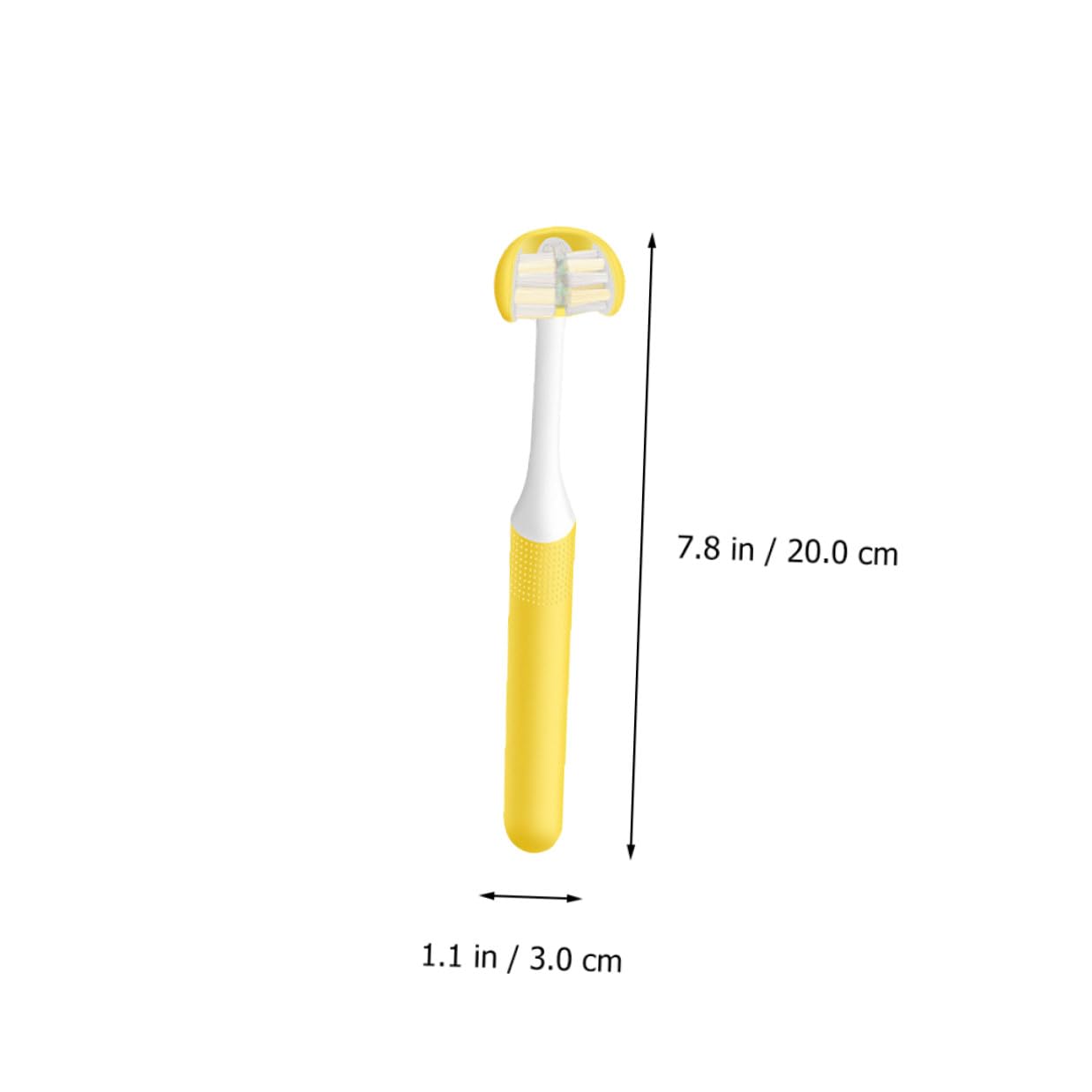 MAGICLULU Spazzolino da Denti a 3 Lati Manuale per Adulti Setole Morbide, Pulizia Orale Completa, Ergonomico, per Uso Domestico, Viaggio, Ospedale e Hotel, Testina Flessibile Gialla