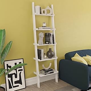 Amazon Brand - Movian - York 5-Tier Ladder Bookcase, 56 x 32.5 x 189 cm, White