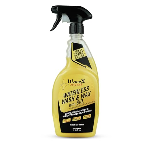 Image of Wavex Waterless Wash and Wax with SiO₂ - Cleans, Shines & Protects | Instant Car Cleaner with Gloss & Hydrophobic Protection | No Water Needed, Safe on All Surfaces - 650ml