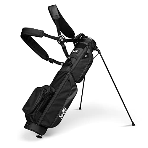 The Original Sunday Golf Loma XL Bag Lightweight Golf Bag with Strap & Stand Easy to Carry Pitch n Putt Stand Bag for Driving Range Par 3 & Executive Courses 3.4 lbs (Matte Black)