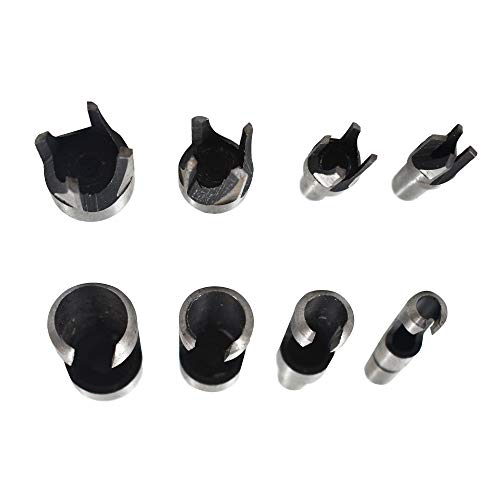 Findmall DOES NOT APPLY 8 Pcs Wood Plug Cutter Drills Straight And Tapered Taper Carbon Steel Drill Bit Set 5/8 Inch 1/2 Inch 3/8 Inch 1/4 Inch Woodworking Cutting Tool Cork Drill Bit Knife thumb #7