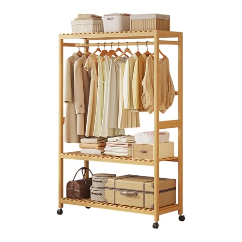 Perchero Sencillo para el hogar, fácil de Instalar, Multifuncional, para Dormitorio, extraíble, con Ruedas, para Almacenamiento (98 x 34 x 160 cm)