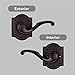 Baldwin Madrina, Entry Door Handle Reversible Lever with Keyed Lock Featuring SmartKey Re-key Technology, in Venetian Bronze