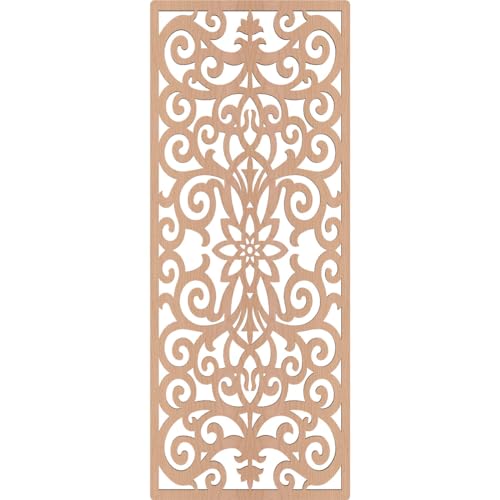 Image of Buel Decorative Pierced Fretwork Wood Wall Panels, 11 3 /8 inchW x 29 3 /8 inchH x 1 /4 inchT, Alder