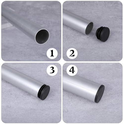 12Pcs Plastic End Caps for Round Tubing Pipe Caps Hole Plugs 1\" Black Pipe Metal Tubing End Cap for Round Metal Tube Furniture Slides Glides - Thumbnail 4