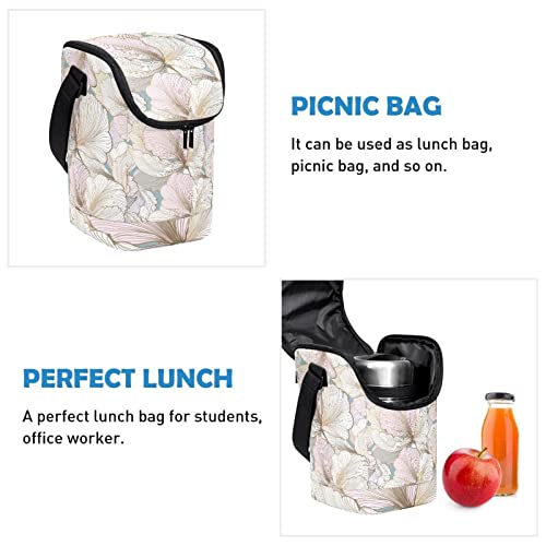 Lonchera escolar y de picnic térmica con estampado botánico 3