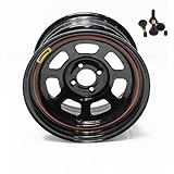 Bassett 15X7 DOT D-Hole 4x100 mm 4' BS Black Wheel w/Valve Stems