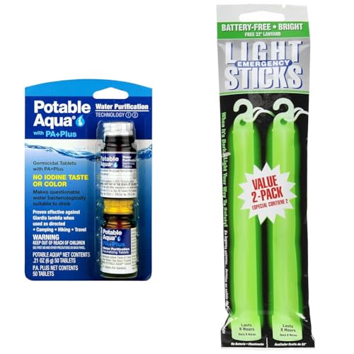 Potable Aqua Water Purification Tablets and Emergency Lighsticks