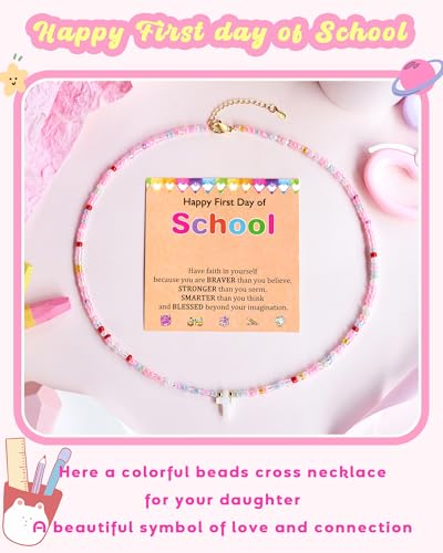 First Day of School Necklace for Kindergarten Preschool First Second Third Fourth Grade Back to School Stuff for Daughter Granddaughter Niece3